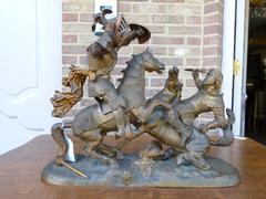 Sculpture of a battle of two warriors