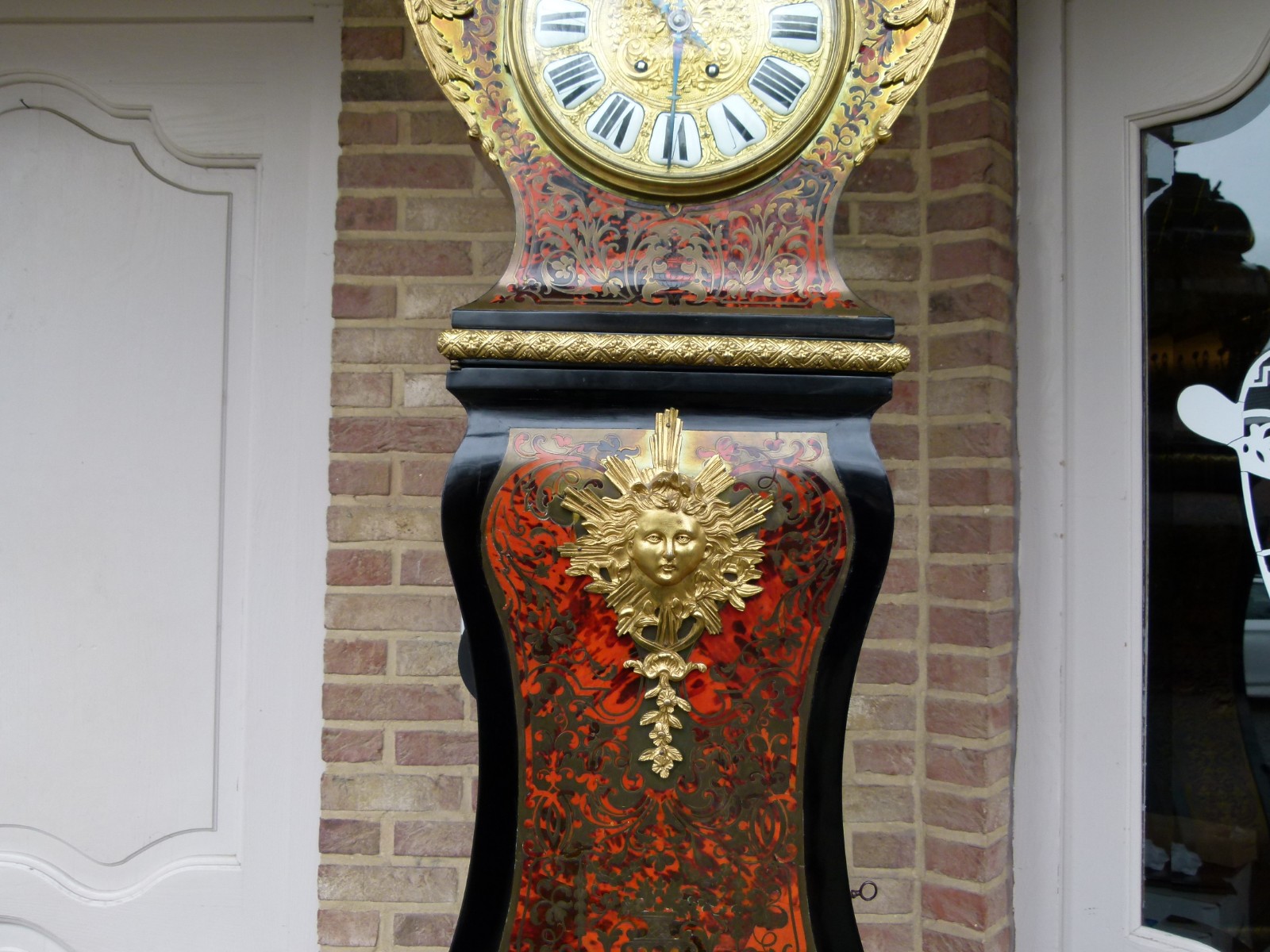 Napoleon III Boulle Marquetry Inlaid Bombe Long Case grandfather Clock