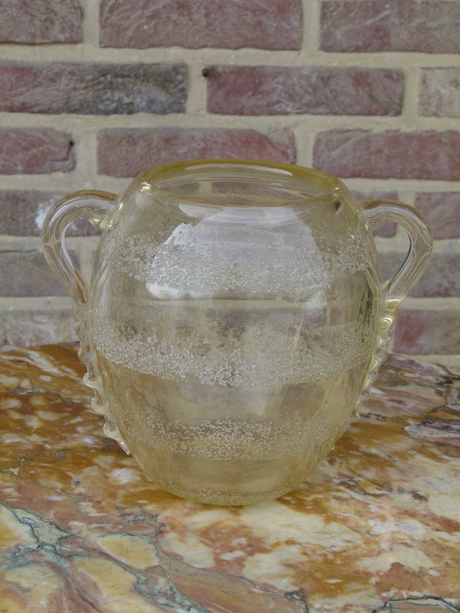 Art-deco Daum Nancy etched vase