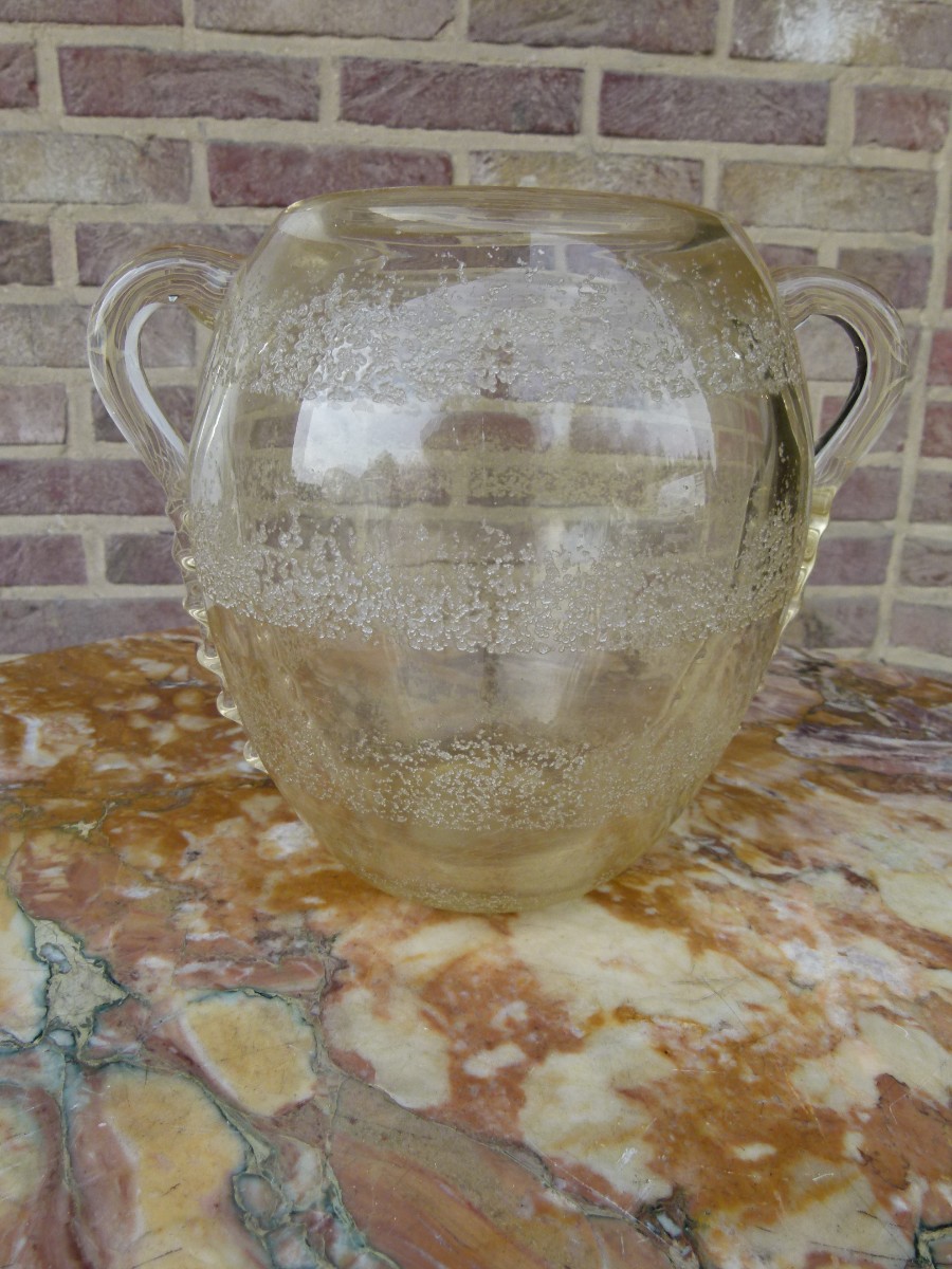 Art-deco Daum Nancy etched vase