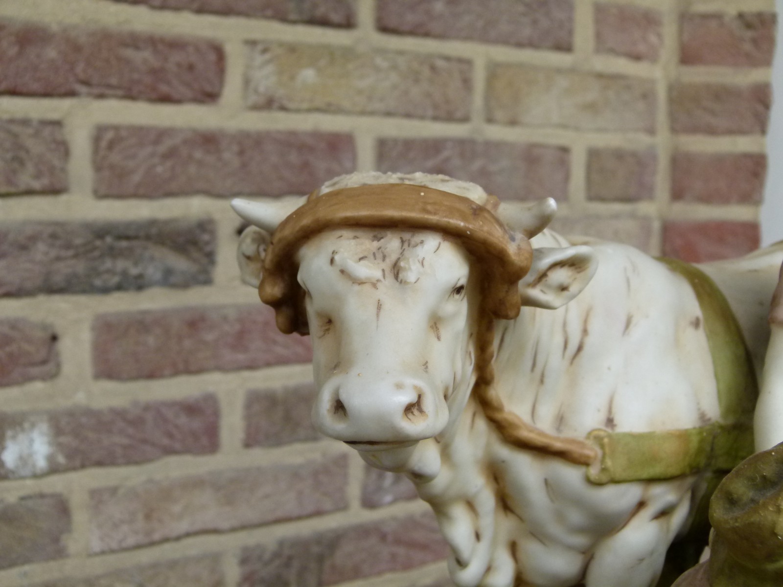 Belle epque Royal dux sculpture of farmers and cow