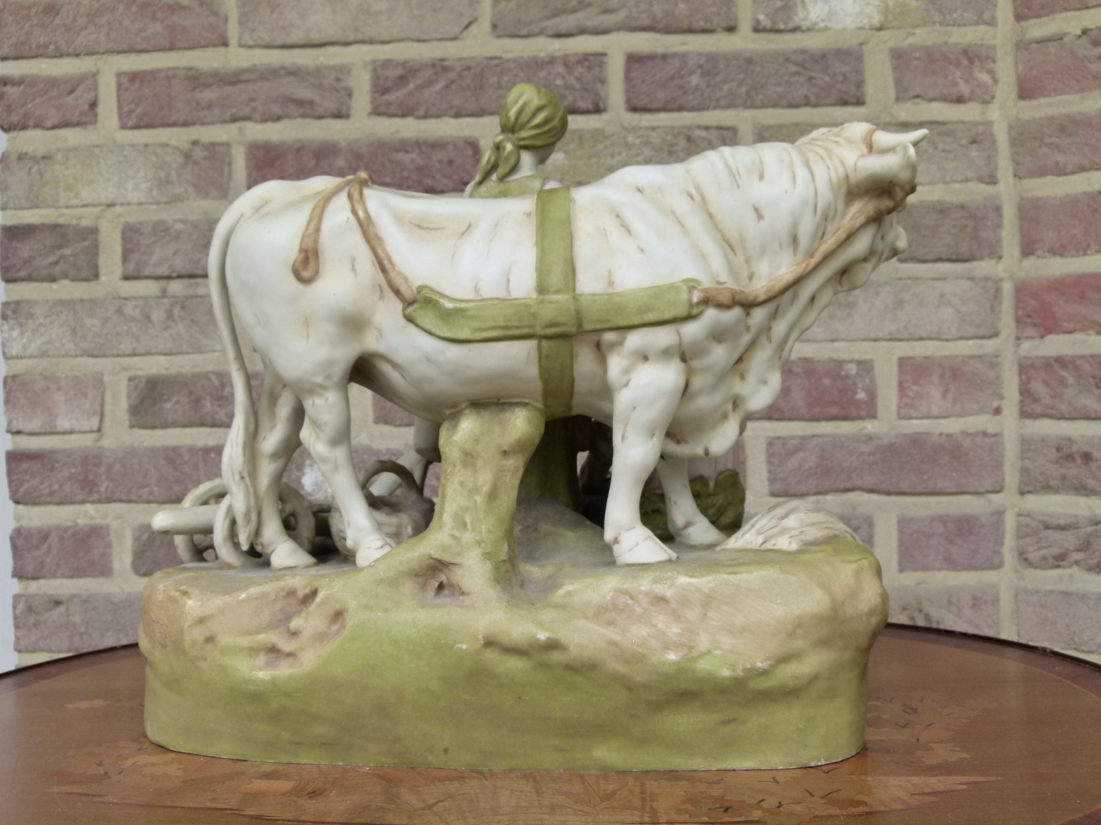 Belle epque Royal dux sculpture of farmers and cow