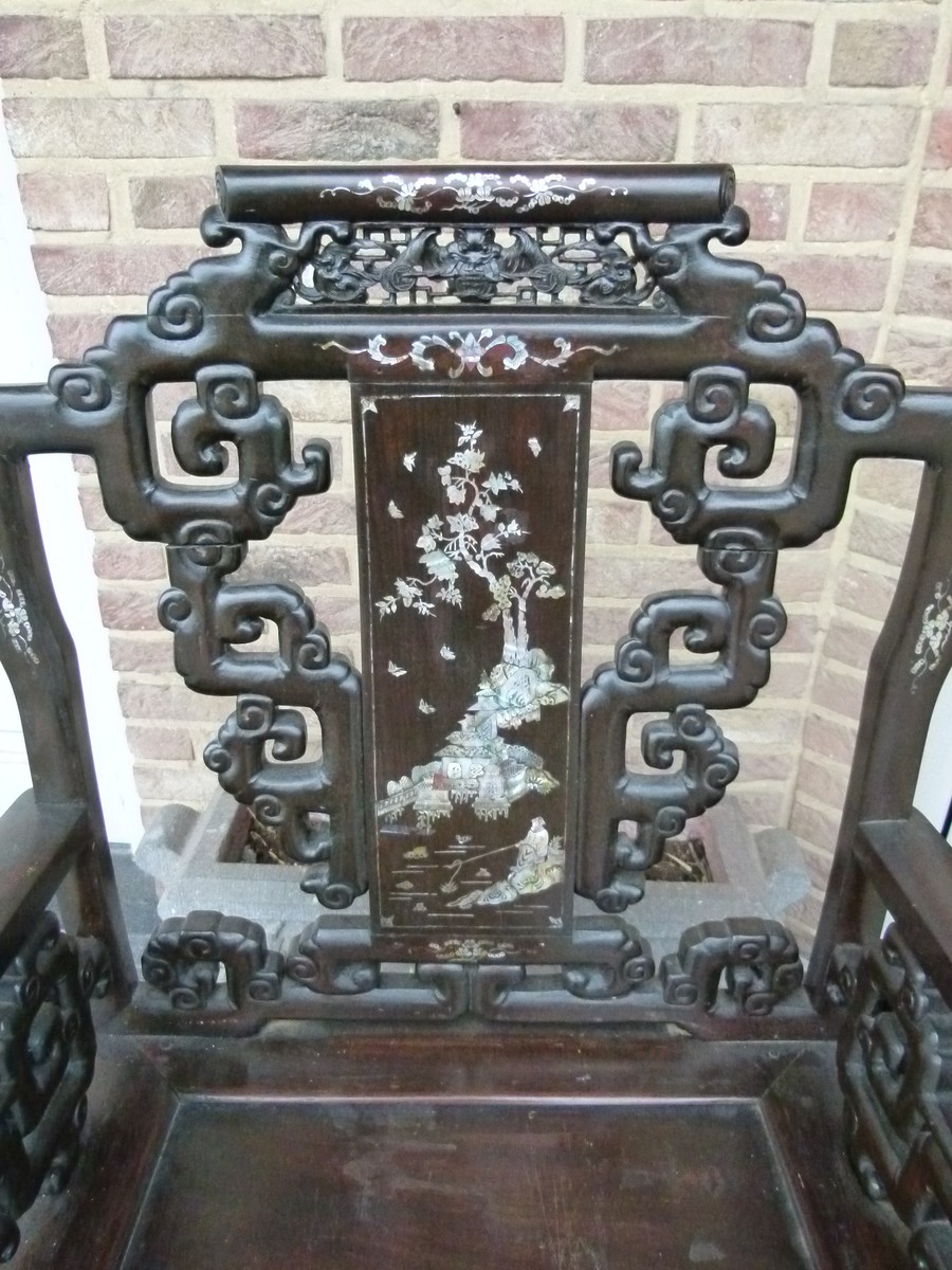 Asiatique Armchair with marquetry