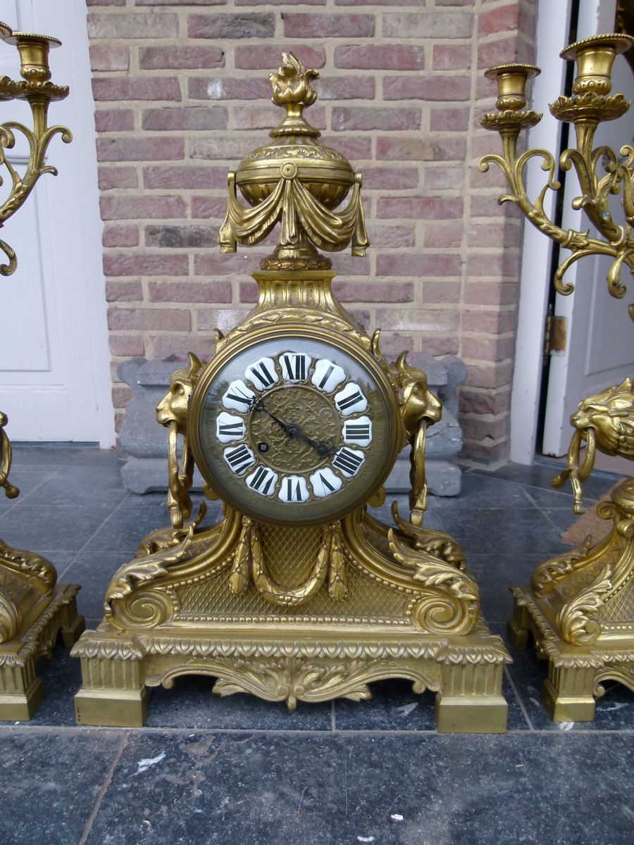 Napoleon III 3 pieces clockset