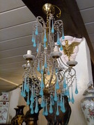 Bell epoque Lamp with opaline drops