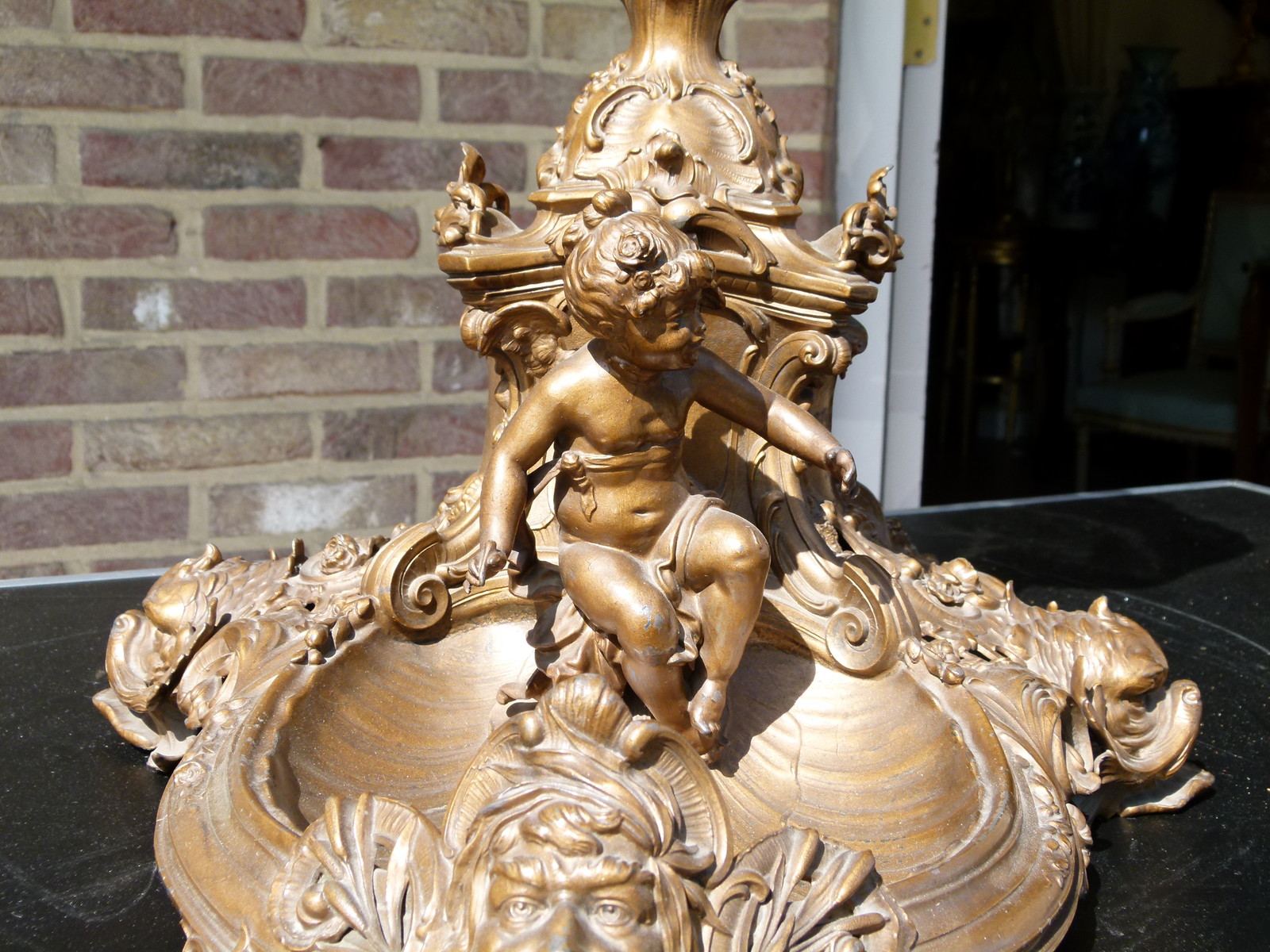 Huge Bell epoque centerpiece with cherubs