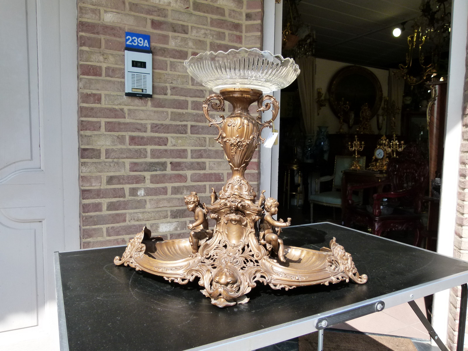 Huge Bell epoque centerpiece with cherubs