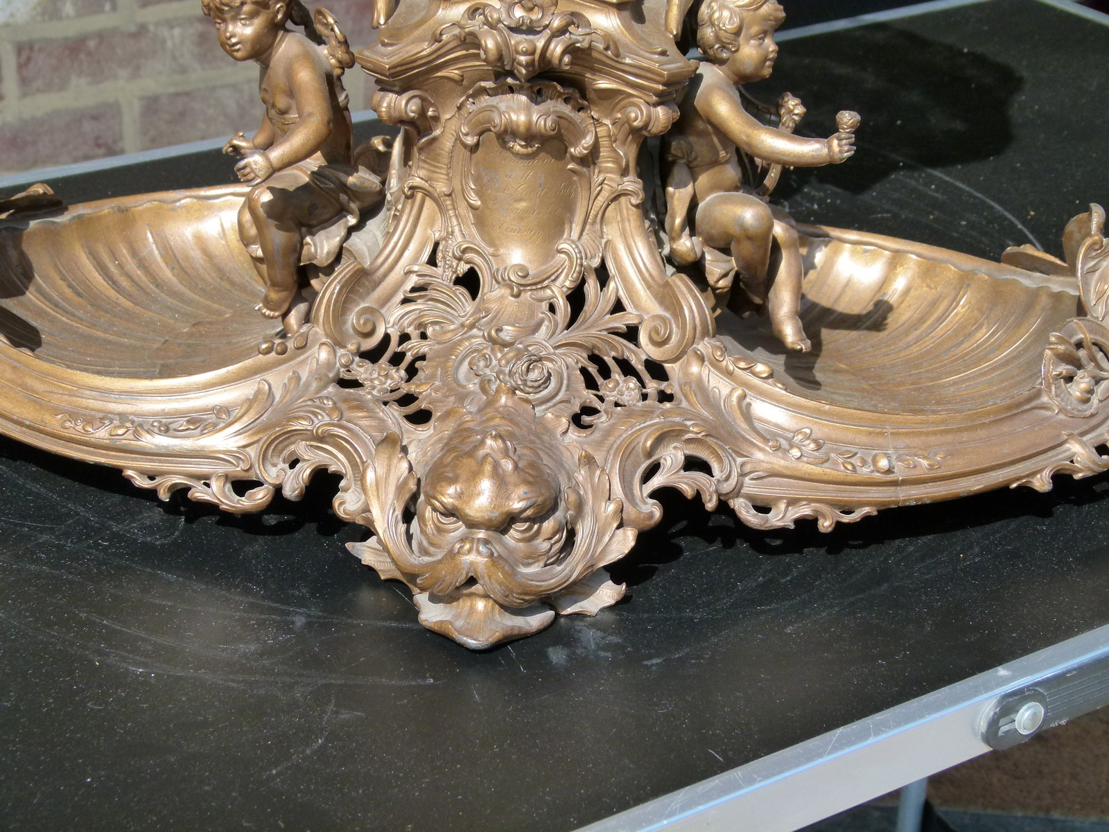 Huge Bell epoque centerpiece with cherubs