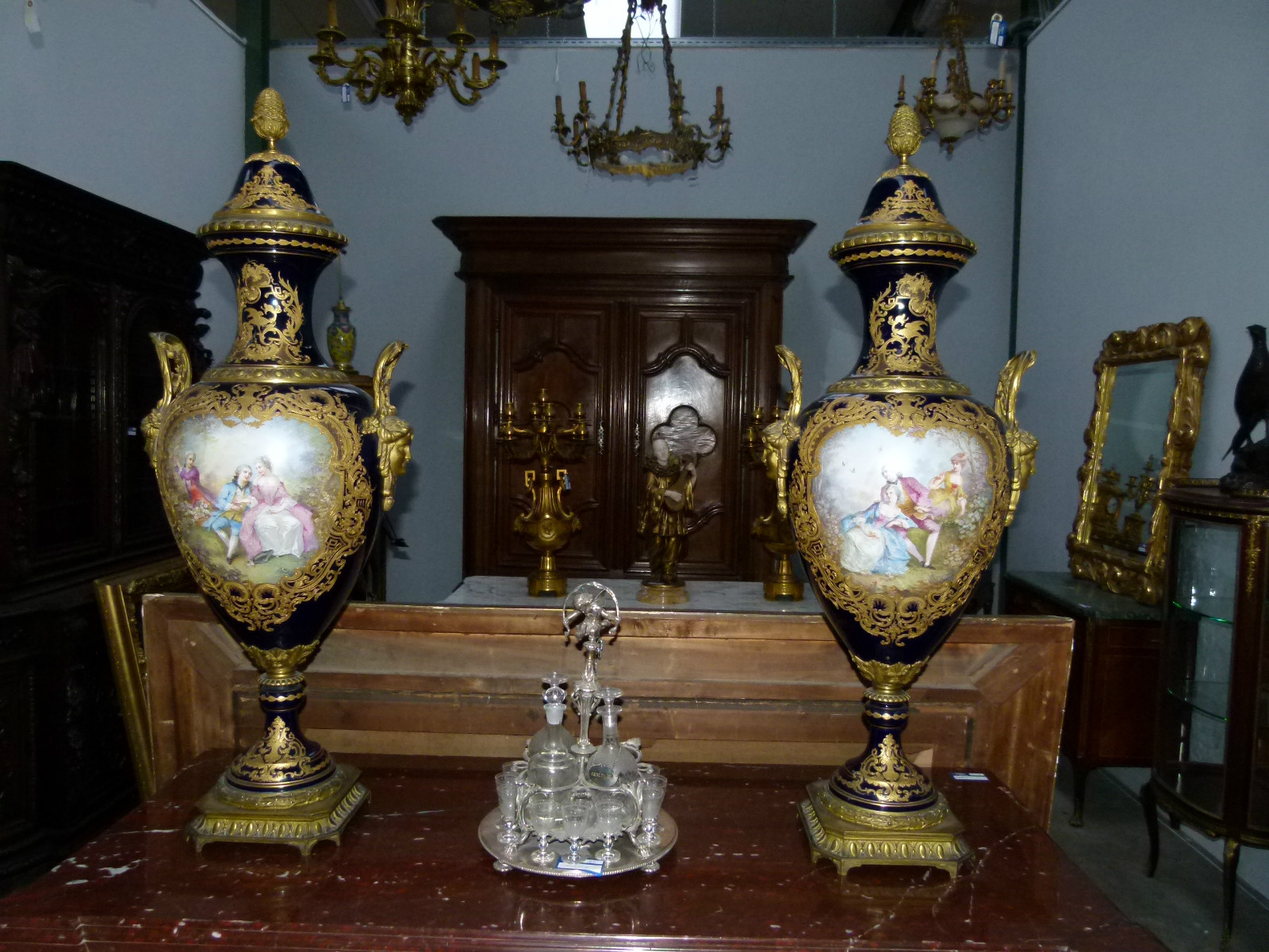 a large pair of Sévres vases 